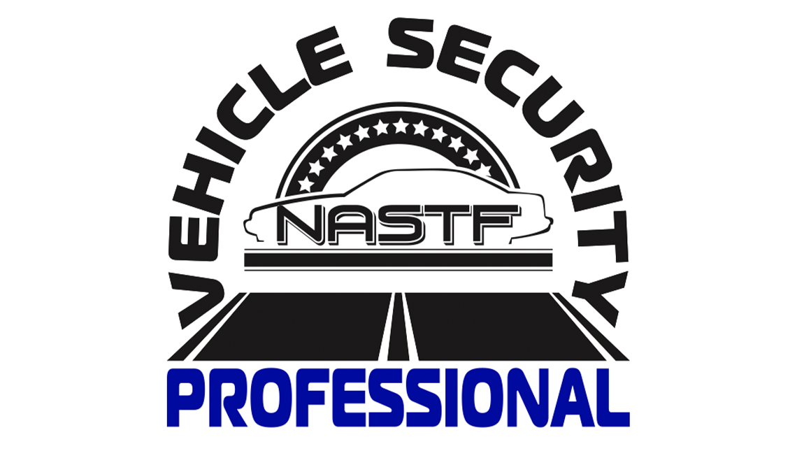 NASTF Vehicle Security Professional certification logo for Route 80 Auto, providing mobile locksmith services in Central Phoenix and Glendale AZ